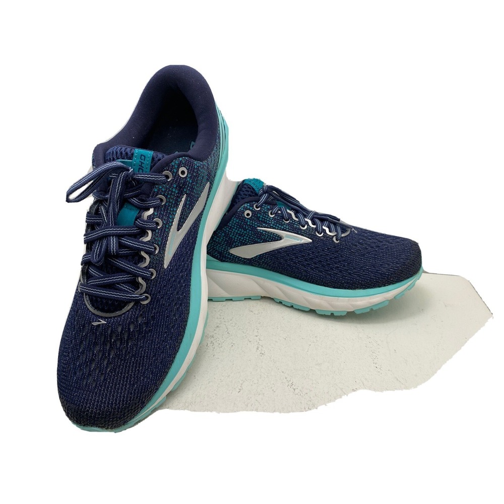 Brooks Ghost 11 Running Shoe 1202771B493 Women's Size 10 B Blue/Turquoise/White